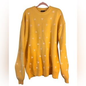 NWOT STEADY HANDS‎ Demon Slayer XL/XXL MEN'S CREWNECK SWEATER YELLOW TRIANGLES